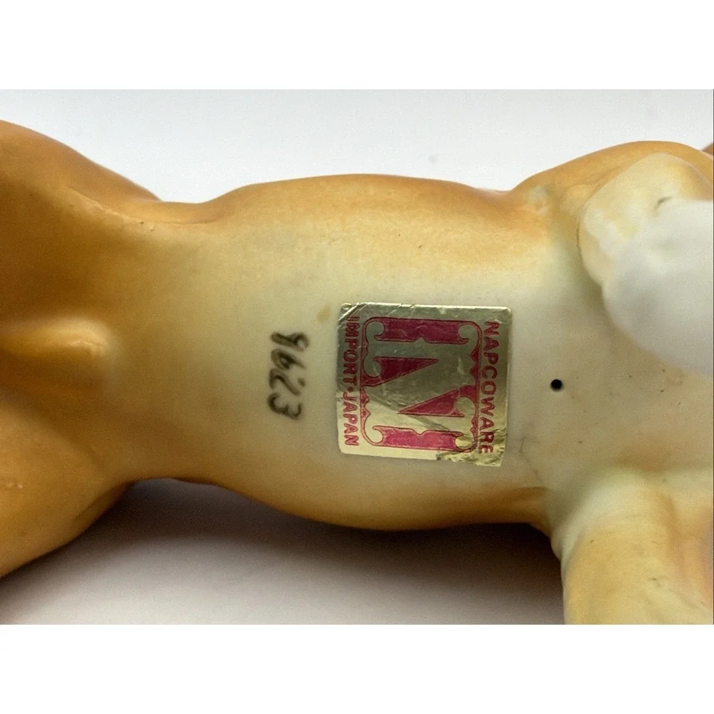 Napcoware Porcelain Boxer Male Dog Figurine Brown Vintage Japan